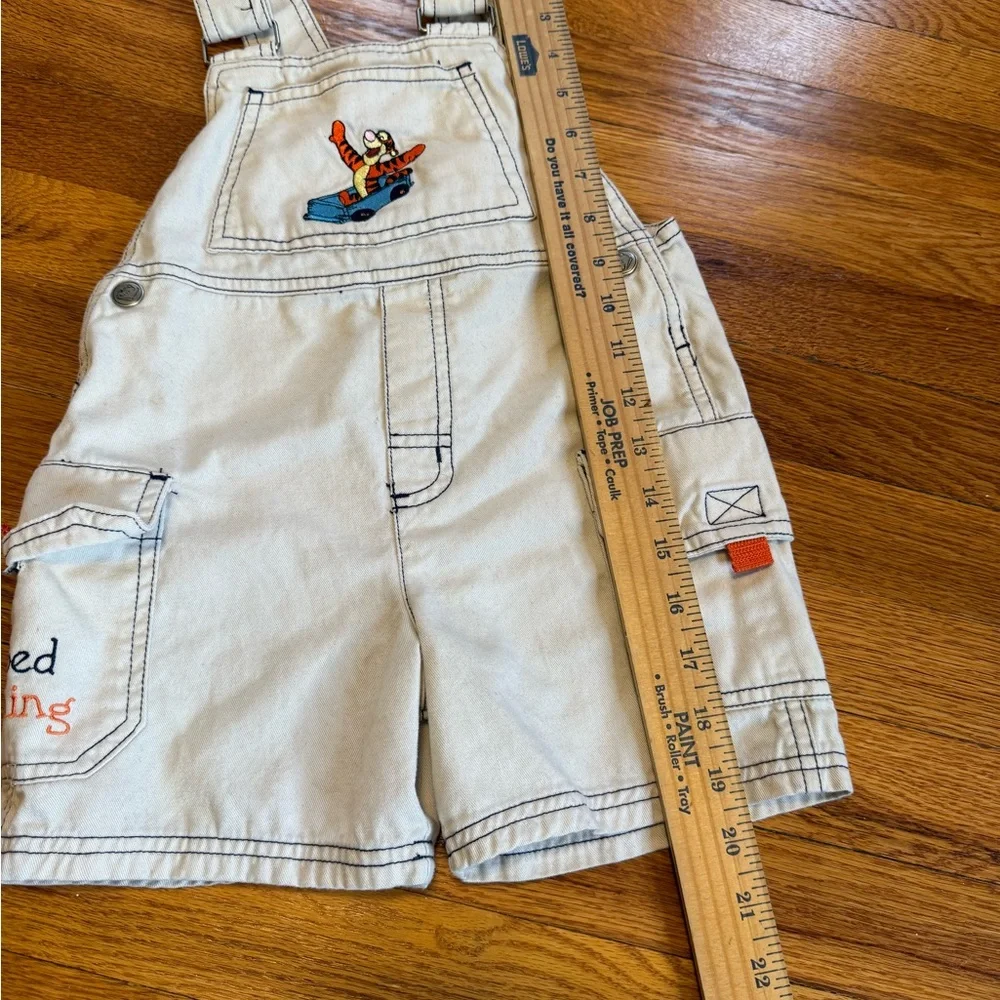 Vintage 90s Tigger Disney Character Overalls 2T Cartoon Shortalls